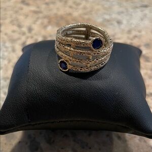 14K yellow gold with Blue sapphire stones Women's Jewelry